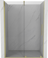 Mexen Velar sliding shower door 130 cm, transparent, brushed gold - 871-130-000-01-55