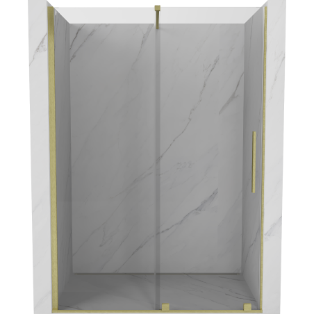Mexen Velar sliding shower door 140 cm, transparent, brushed gold - 871-140-000-01-55