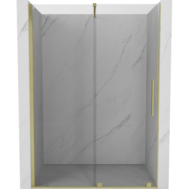 Mexen Velar Shower Sliding Door 150 cm, Transparent, Brushed Gold - 871-150-000-01-55