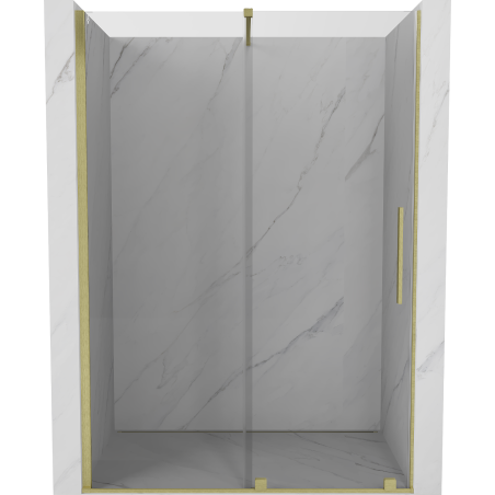 Mexen Velar Shower Sliding Door 150 cm, Transparent, Brushed Gold - 871-150-000-01-55