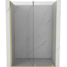 Mexen Velar Shower Sliding Door 150 cm, Transparent, Brushed Gold - 871-150-000-01-55
