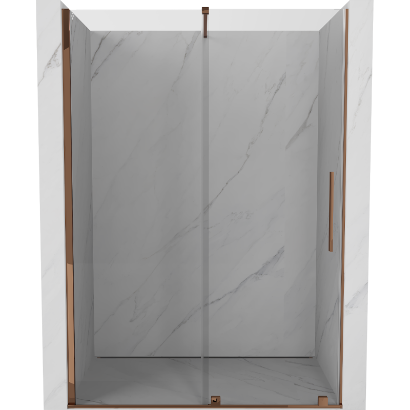 Mexen Velar sliding shower door 130 cm, transparent, Rose gold - 871-130-000-01-60