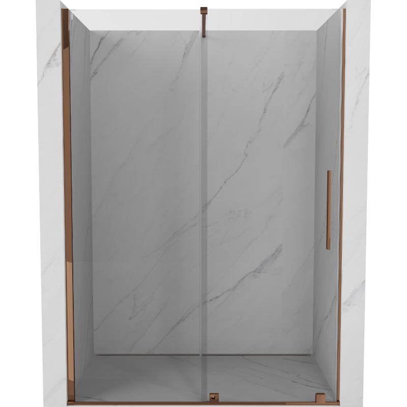 Mexen Velar sliding shower door 140 cm, transparent, Rose gold - 871-140-000-01-60
