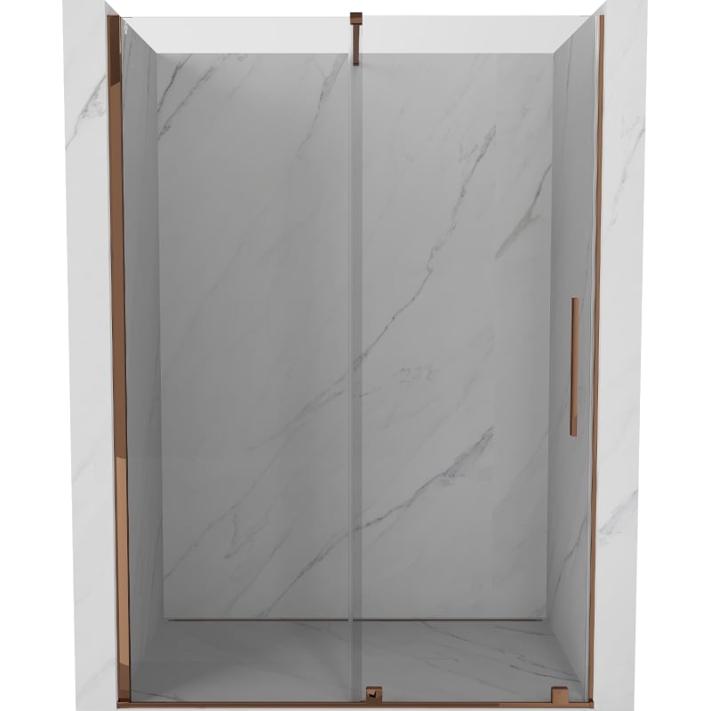 Mexen Velar sliding shower doors 160 cm, transparent, rose gold - 871-160-000-01-60