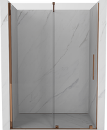 Mexen Velar sliding shower doors 160 cm, transparent, rose gold - 871-160-000-01-60