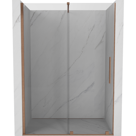 Mexen Velar sliding shower door 130 cm, transparent, brushed copper - 871-130-000-01-65