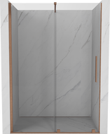 Mexen Velar sliding shower door 130 cm, transparent, brushed copper - 871-130-000-01-65