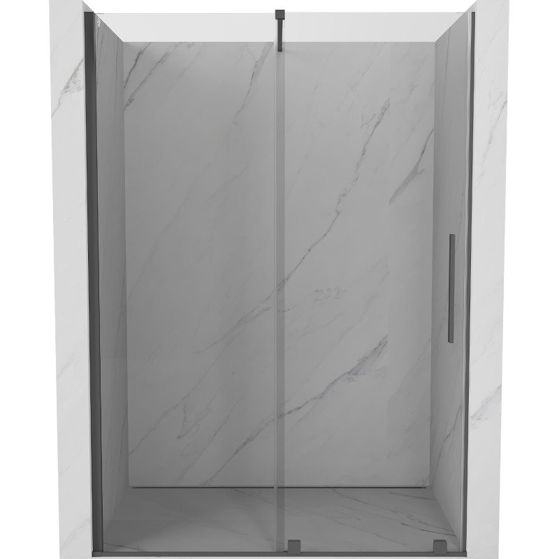 Mexen Velar sliding shower doors 130 cm, transparent, brushed gun gray - 871-130-000-01-66