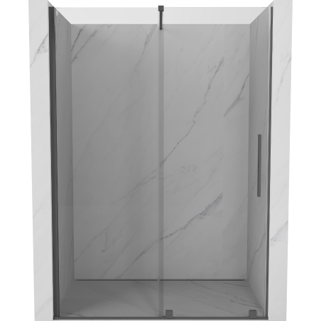 Mexen Velar sliding shower door 130 cm, transparent, brushed gun gray - 871-130-000-01-66