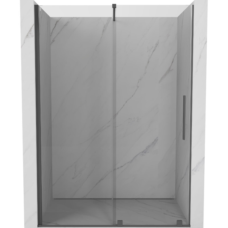 Mexen Velar sliding shower door 150 cm, transparent, brushed gun gray - 871-150-000-01-66