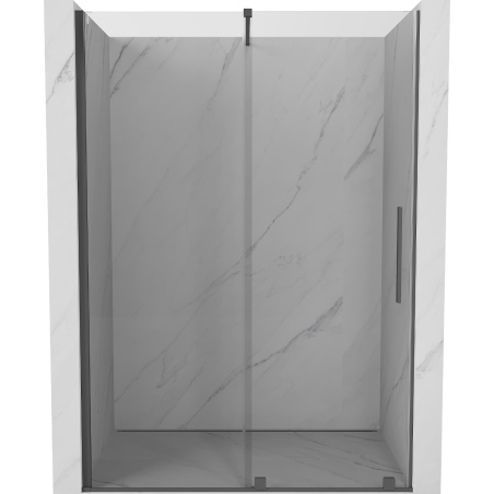 Mexen Velar 160 cm sliding shower door, transparent, brushed gun gray - 871-160-000-01-66
