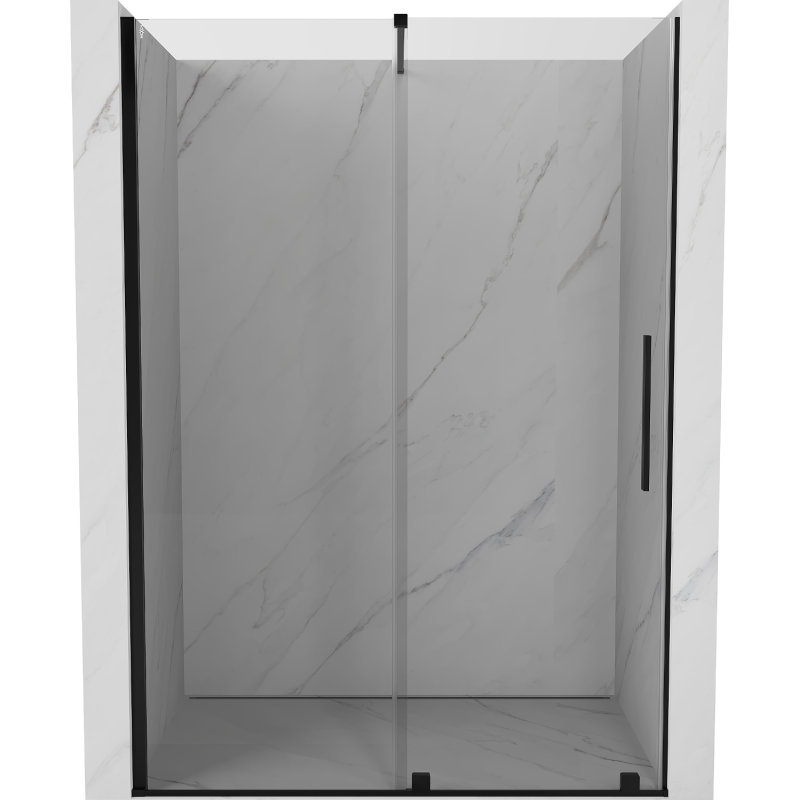 Mexen Velar sliding shower door 130 cm, transparent, black - 871-130-000-01-70