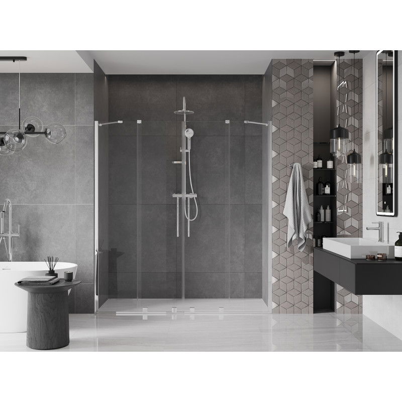 Mexen Velar Duo 180 cm Sliding Shower Door, Transparent, Chrome - 871-180-000-02-01