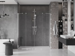 Mexen Velar Duo sliding shower door 180 cm, transparent, chrome - 871-180-000-02-01