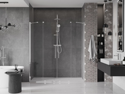 Mexen Velar Duo Sliding Shower Doors 180 cm, Transparent, Chrome - 871-180-000-02-01