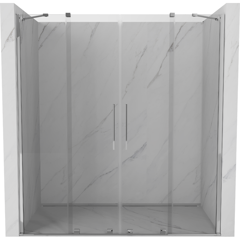 Mexen Velar Duo sliding shower door 200 cm, transparent, chrome - 871-200-000-02-01