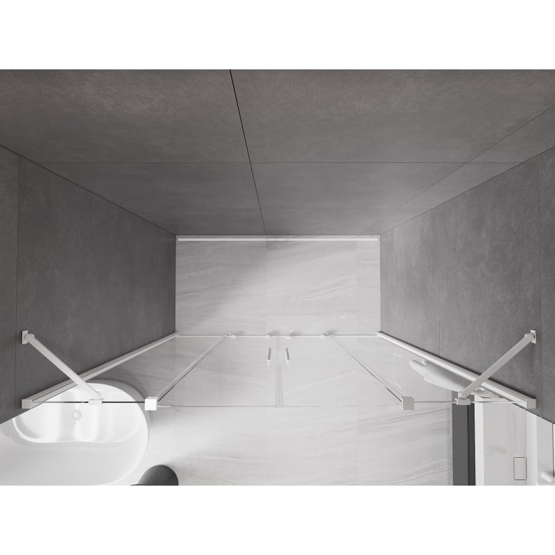 Mexen Velar Duo sliding shower doors 170 cm, transparent, white - 871-170-000-02-20