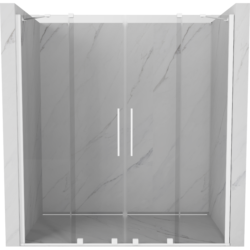 Mexen Velar Duo sliding shower door 180 cm, transparent, white - 871-180-000-02-20