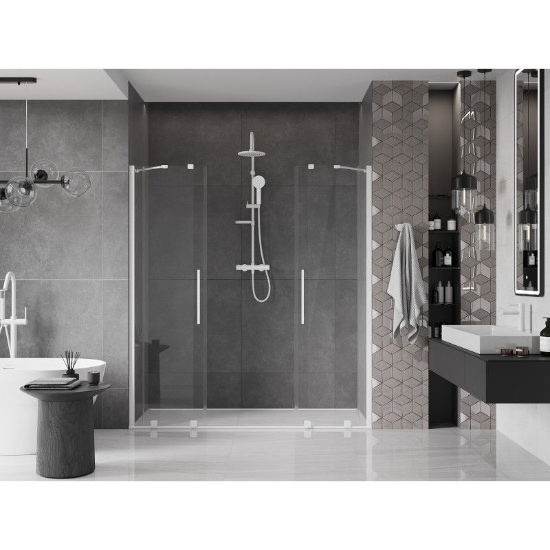 Mexen Velar Duo sliding shower doors 180 cm, transparent, white - 871-180-000-02-20