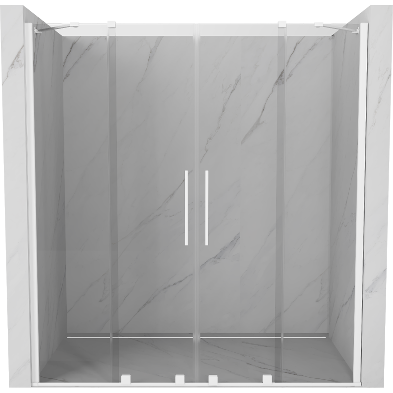 Mexen Velar Duo sliding shower door 200 cm, transparent, white - 871-200-000-02-20