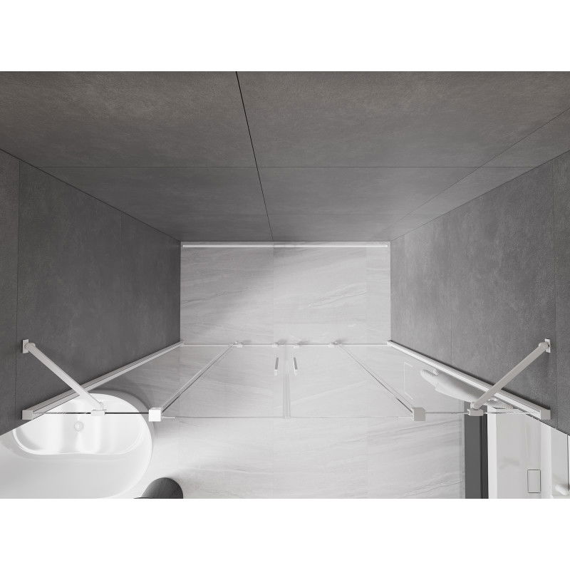 Mexen Velar Duo sliding shower door 200 cm, transparent, white - 871-200-000-02-20
