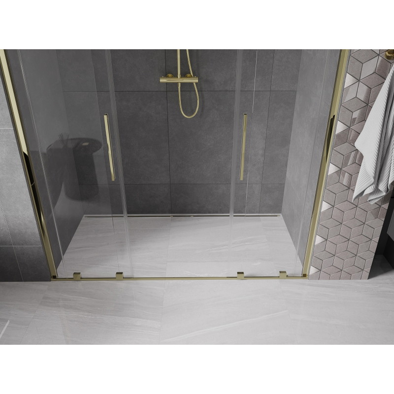 Mexen Velar Duo Sliding Shower Doors 170 cm, Transparent, Gold - 871-170-000-02-50