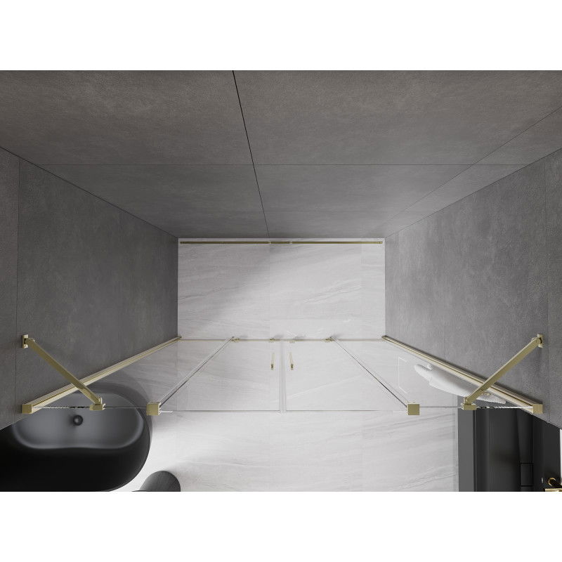 Mexen Velar Duo sliding shower door 170 cm, transparent, gold - 871-170-000-02-50