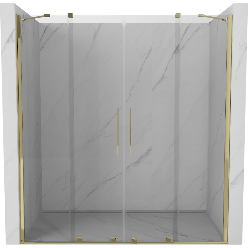 Mexen Velar Duo sliding shower door 180 cm, transparent, gold - 871-180-000-02-50