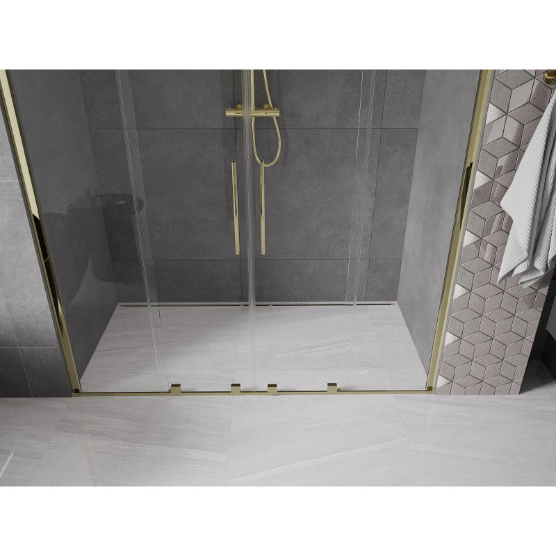 Mexen Velar Duo sliding shower doors 180 cm, transparent, gold - 871-180-000-02-50