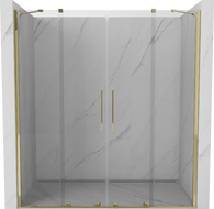 Mexen Velar Duo sliding shower door 200 cm, transparent, gold - 871-200-000-02-50
