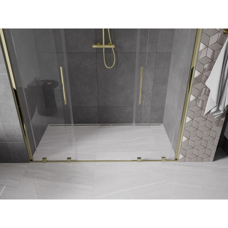 Mexen Velar Duo sliding shower doors 200 cm, transparent, gold - 871-200-000-02-50