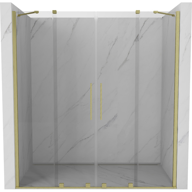 Mexen Velar Duo Sliding Shower Doors 170 cm, Transparent, Brushed Gold - 871-170-000-02-55