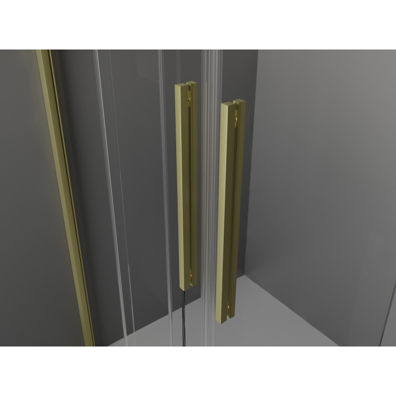 Mexen Velar Duo 170 cm Sliding Shower Doors, Transparent, Brushed Gold - 871-170-000-02-55