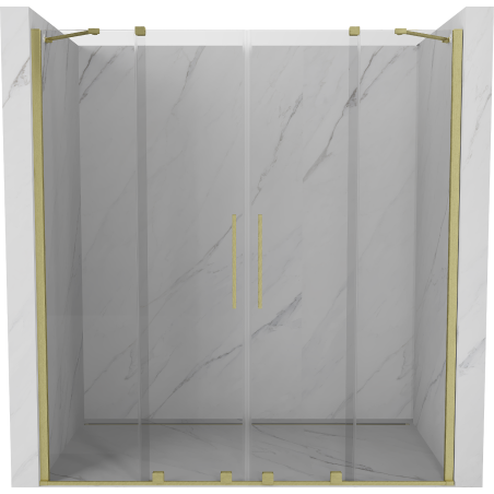 Mexen Velar Duo 180 cm Sliding Shower Door, Transparent, Brushed Gold - 871-180-000-02-55