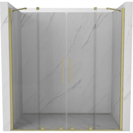 Mexen Velar Duo sliding shower door 180 cm, transparent, brushed gold - 871-180-000-02-55
