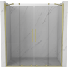 Mexen Velar Duo 180 cm Sliding Shower Door, Transparent, Brushed Gold - 871-180-000-02-55