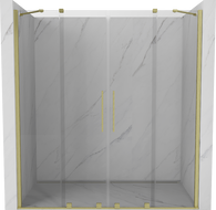Mexen Velar Duo 180 cm Sliding Shower Door, Transparent, Brushed Gold - 871-180-000-02-55