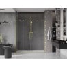 Mexen Velar Duo 180 cm Sliding Shower Door, Transparent, Brushed Gold - 871-180-000-02-55