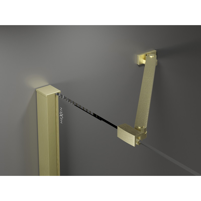 Mexen Velar Duo sliding shower doors 180 cm, transparent, brushed gold - 871-180-000-02-55