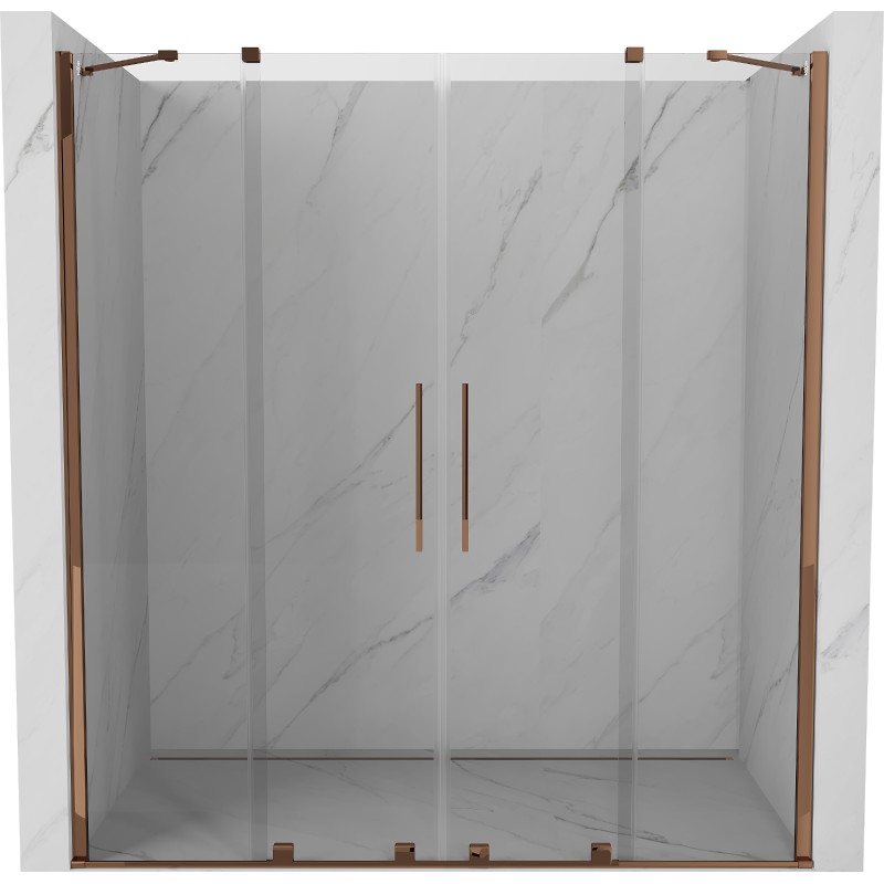Mexen Velar Duo Sliding Shower Doors 170 cm, Transparent, Pink Gold - 871-170-000-02-60