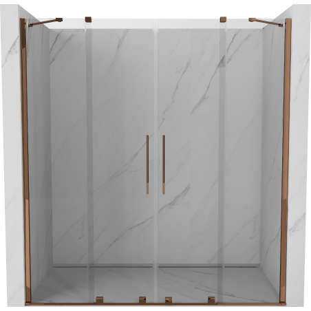 Mexen Velar Duo sliding shower doors 180 cm, transparent, pink gold - 871-180-000-02-60