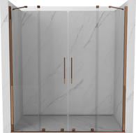 Mexen Velar Duo sliding shower door 180 cm, transparent, Rose gold - 871-180-000-02-60