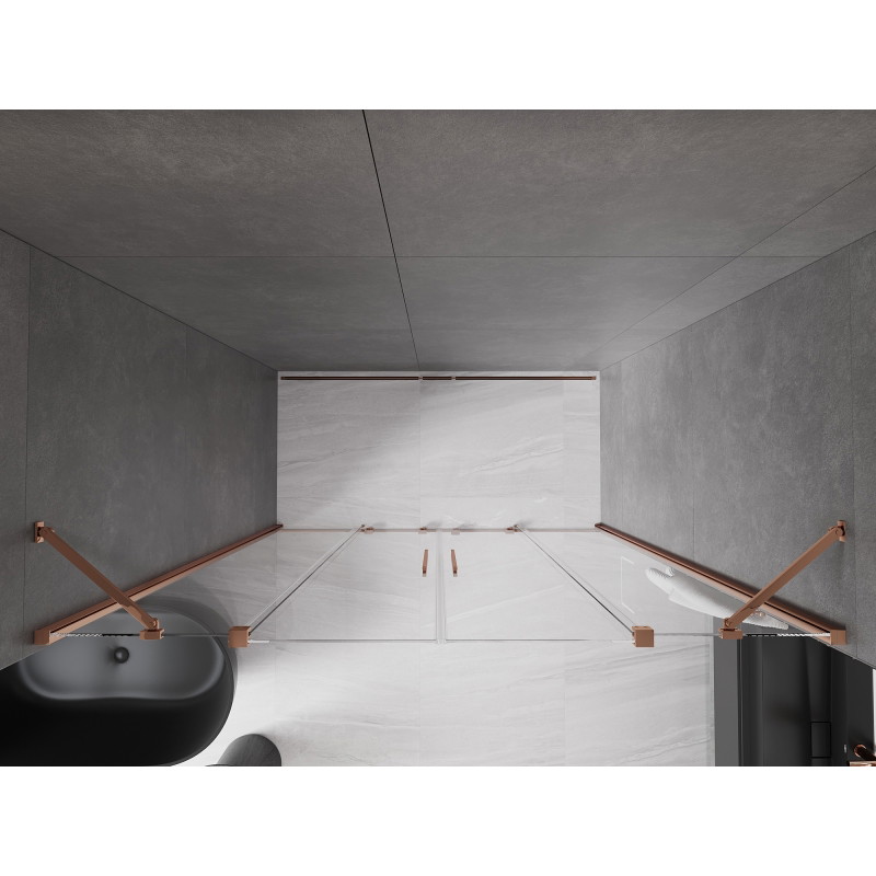 Mexen Velar Duo sliding shower doors 180 cm, transparent, rose gold - 871-180-000-02-60