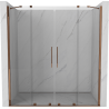 Mexen Velar Duo sliding shower door 200 cm, transparent, Rose gold - 871-200-000-02-60