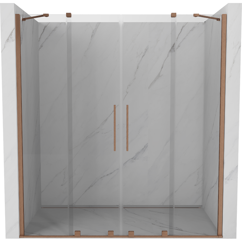 Mexen Velar Duo sliding shower door 180 cm, transparent, brushed copper - 871-180-000-02-65