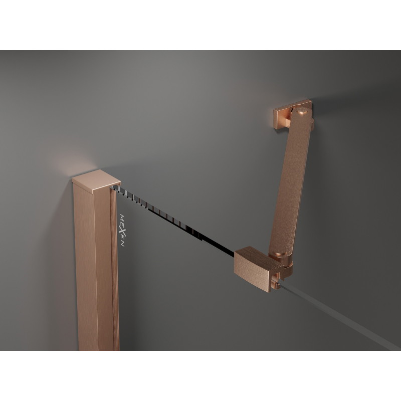 Mexen Velar Duo sliding shower doors 180 cm, transparent, brushed copper - 871-180-000-02-65