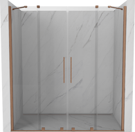 Mexen Velar Duo sliding shower doors 200 cm, transparent, brushed copper - 871-200-000-02-65