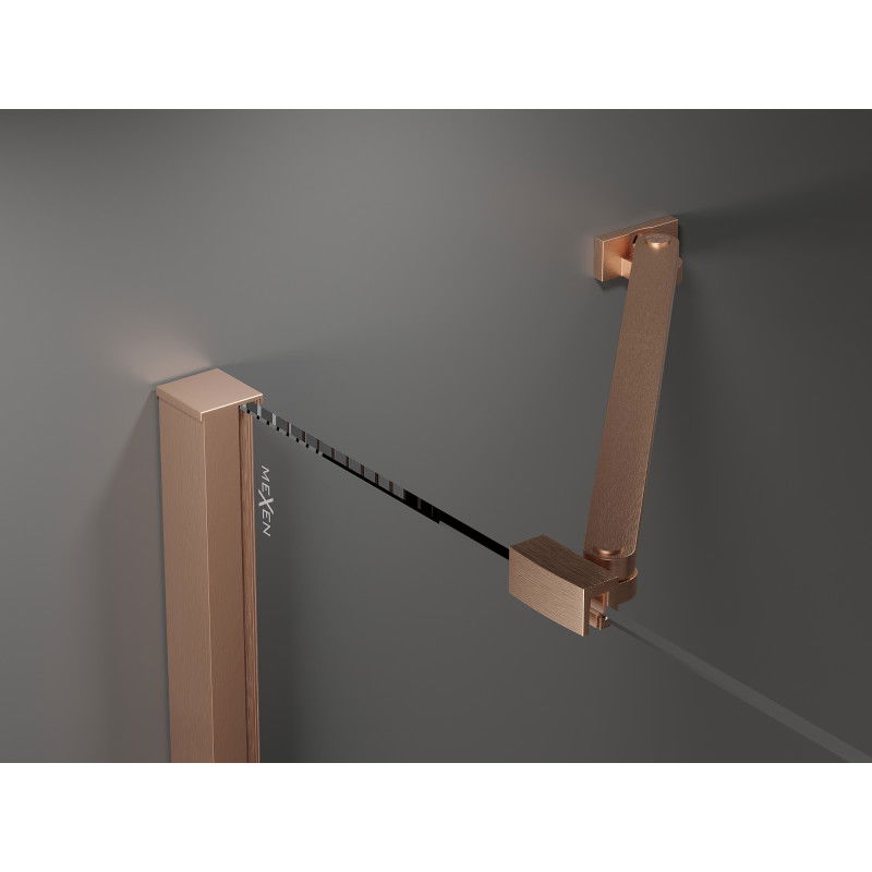 Mexen Velar Duo sliding shower doors 200 cm, transparent, brushed copper - 871-200-000-02-65