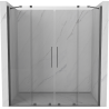 Mexen Velar Duo sliding shower door 180 cm, transparent, brushed gun gray - 871-180-000-02-66