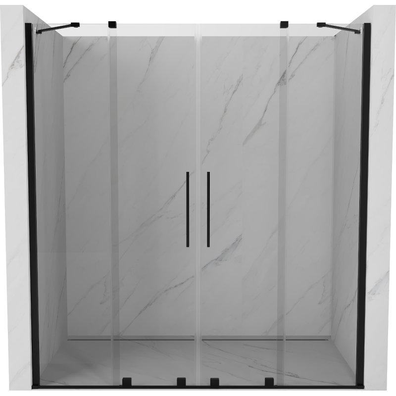 Mexen Velar Duo Sliding Shower Doors 170 cm, Transparent, Black - 871-170-000-02-70